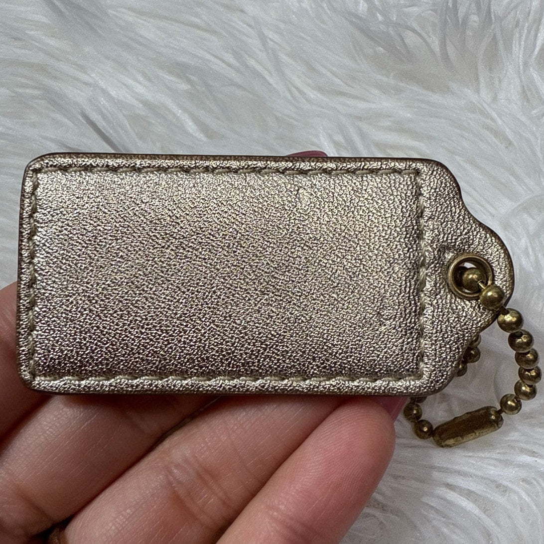 2" COACH Gold Fob Bag Charm Hang tag Hangtag