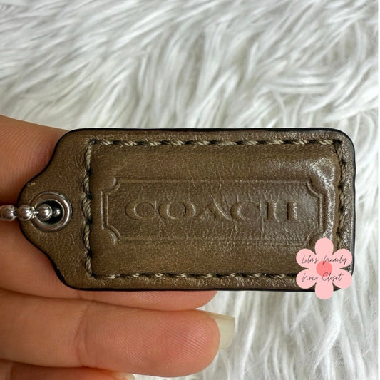 1.5" COACH Brown Fob Bag Charm Hang tag Hangtag