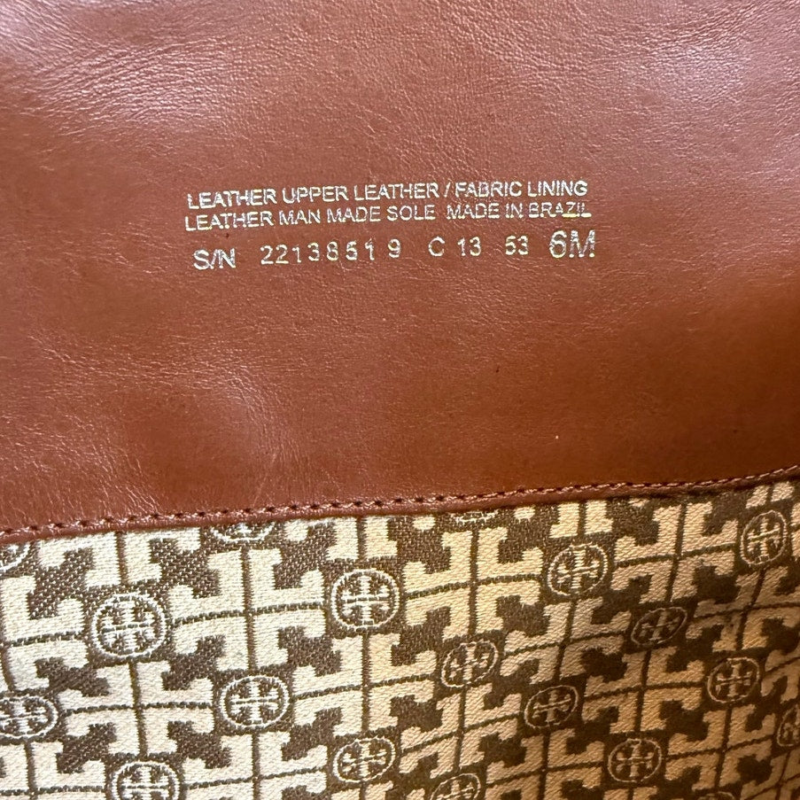 Tory Burch BRITA Riding Boot, Sienna Brown Leather Wmns Sz US6M, MSRP$495