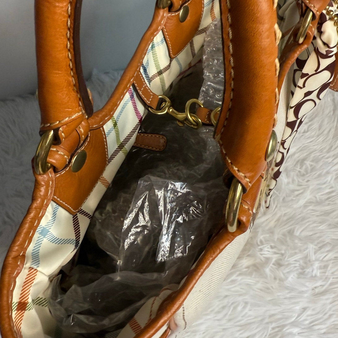 y2k COACH 2007 11791 Heritage Striped Tote Handbag