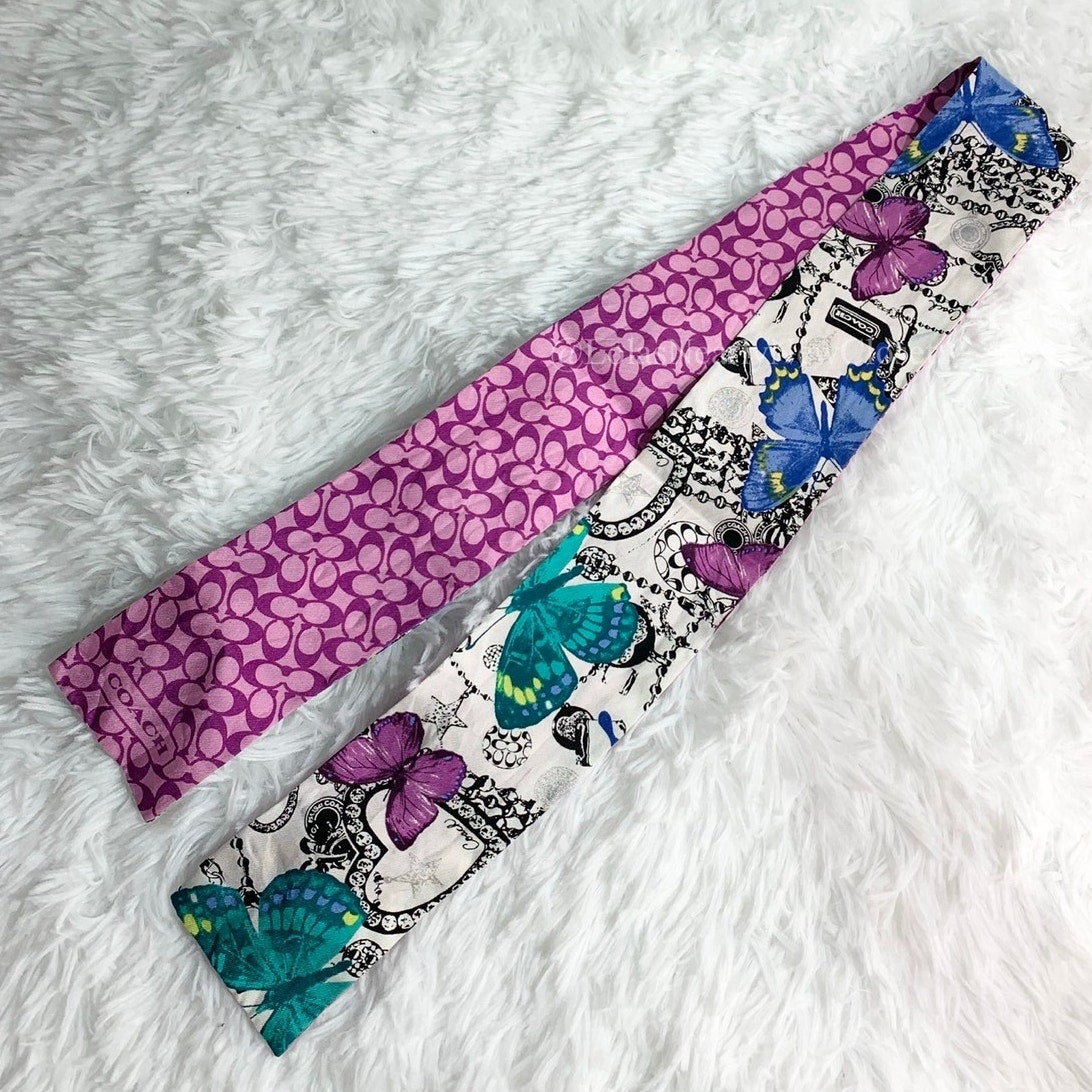 y2k Coach Vintage Butterfly Heart Reversible Scarf