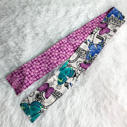y2k Coach Vintage Butterfly Heart Reversible Scarf