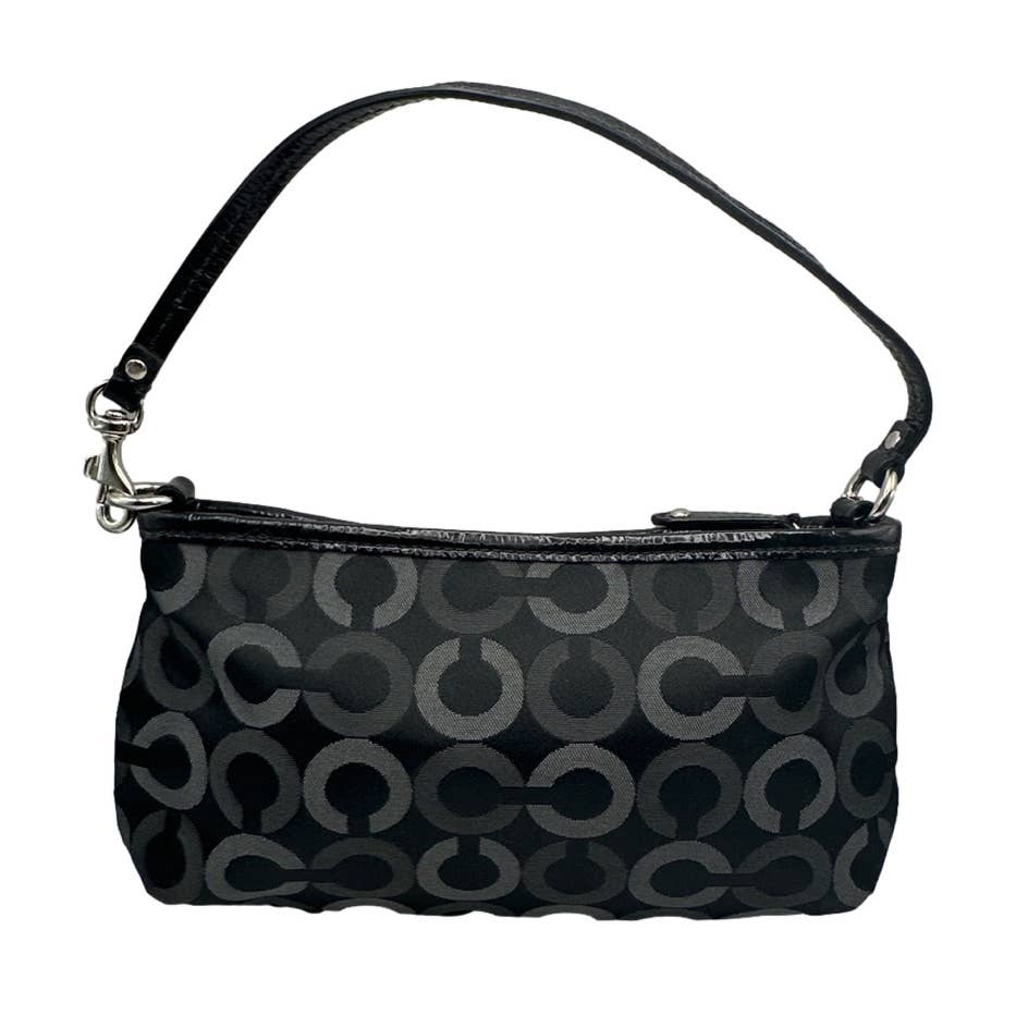 COACH Black Signature Canvas Mini Purse / Wristlet