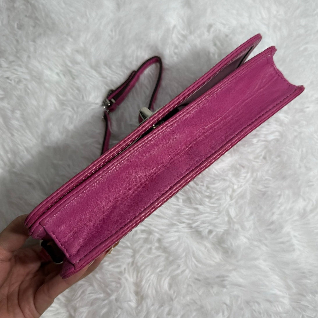 y2k Coach Pink Zoe Scarf Print Turn-Lock Wristlet