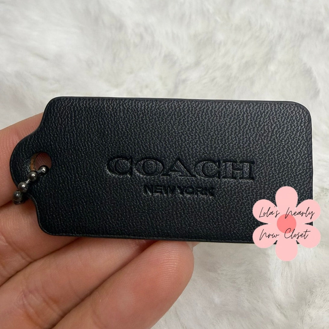 2" COACH Black Fob Bag Charm Hang tag Hangtag
