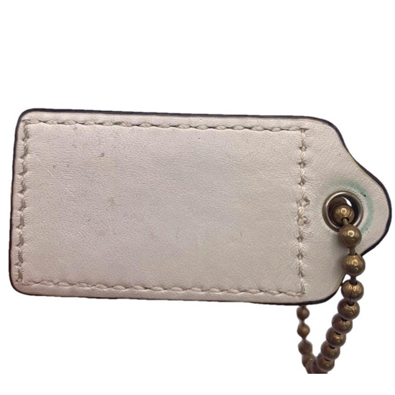 2" Coach White Fob Bag Charm Hang tag Hangtag