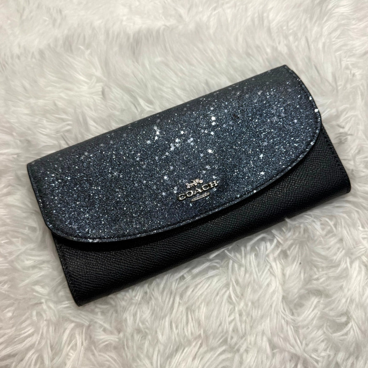 Coach Navy Glitter Wallet