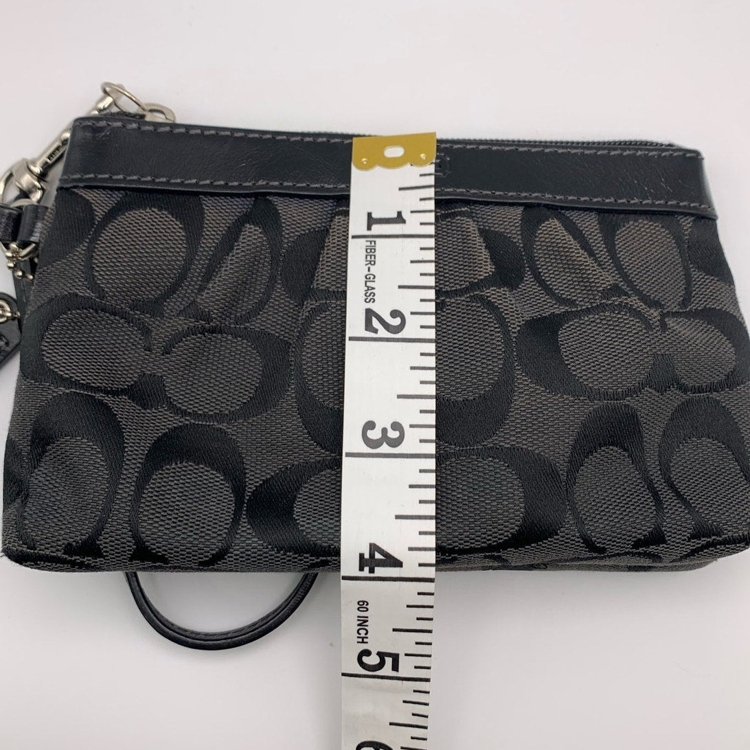 COACH Black Signature Canvas Wristlet