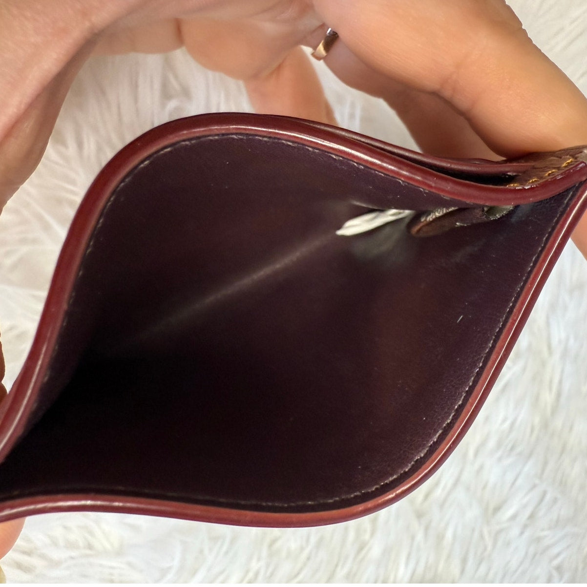 COACH Rust Khaki Tan Signature Card Case Holder Wallet