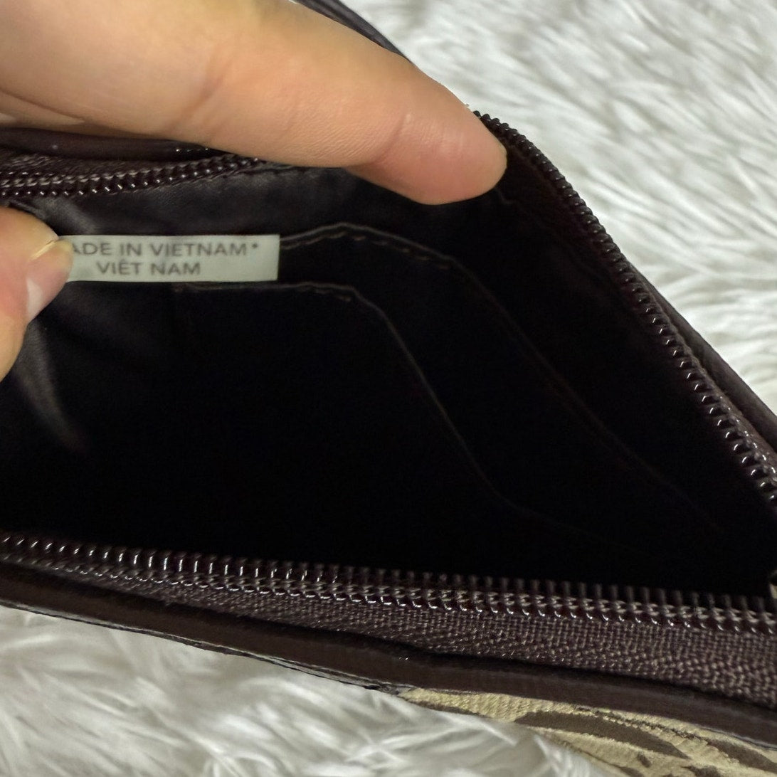COACH Brown Signature Canvas Wristlet