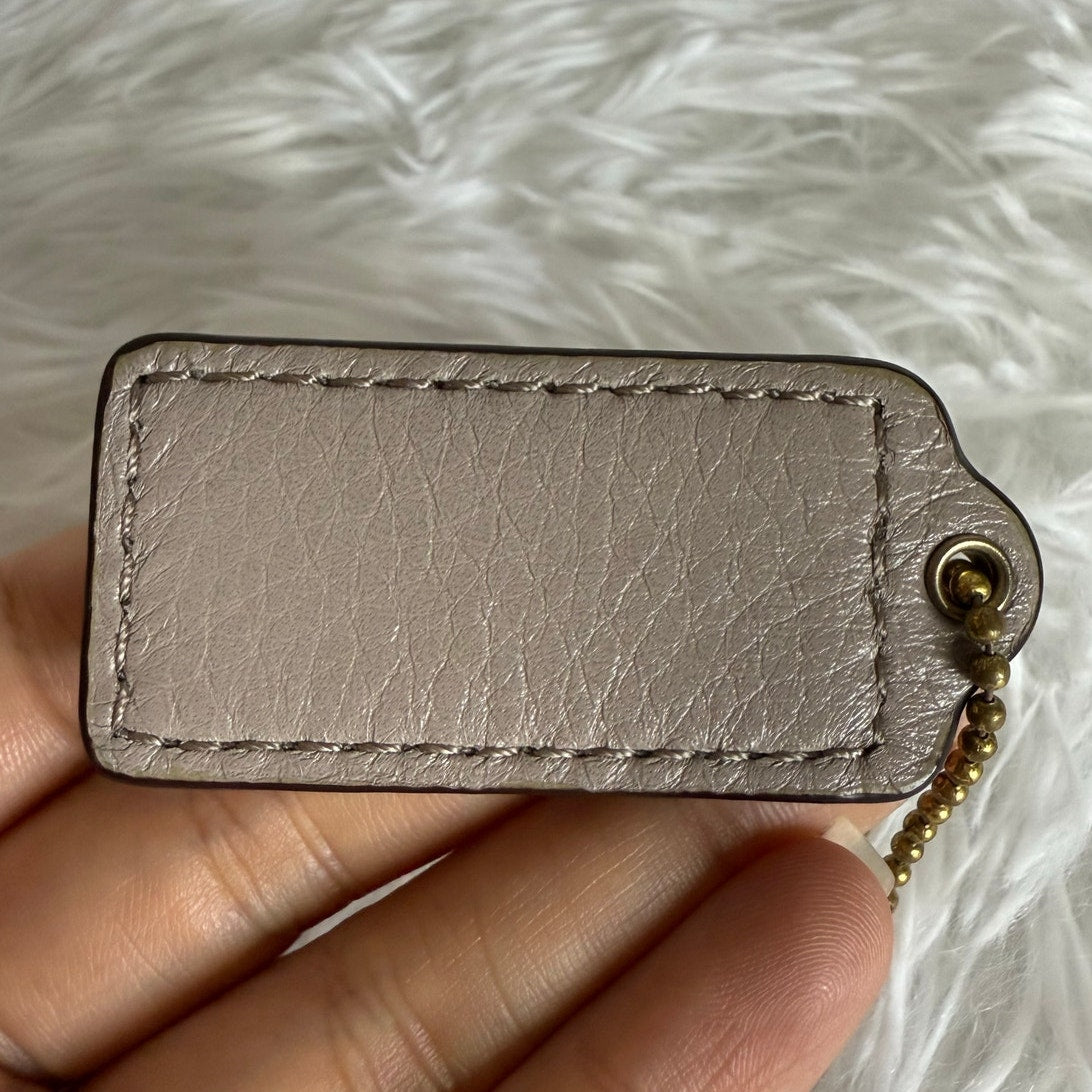 2" COACH Gray Fob Bag Charm Hang tag Hangtag
