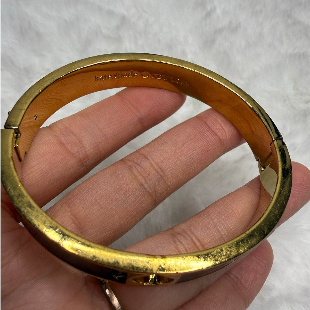 kate spade New York Black Gold Spade Bangle Bracelet
