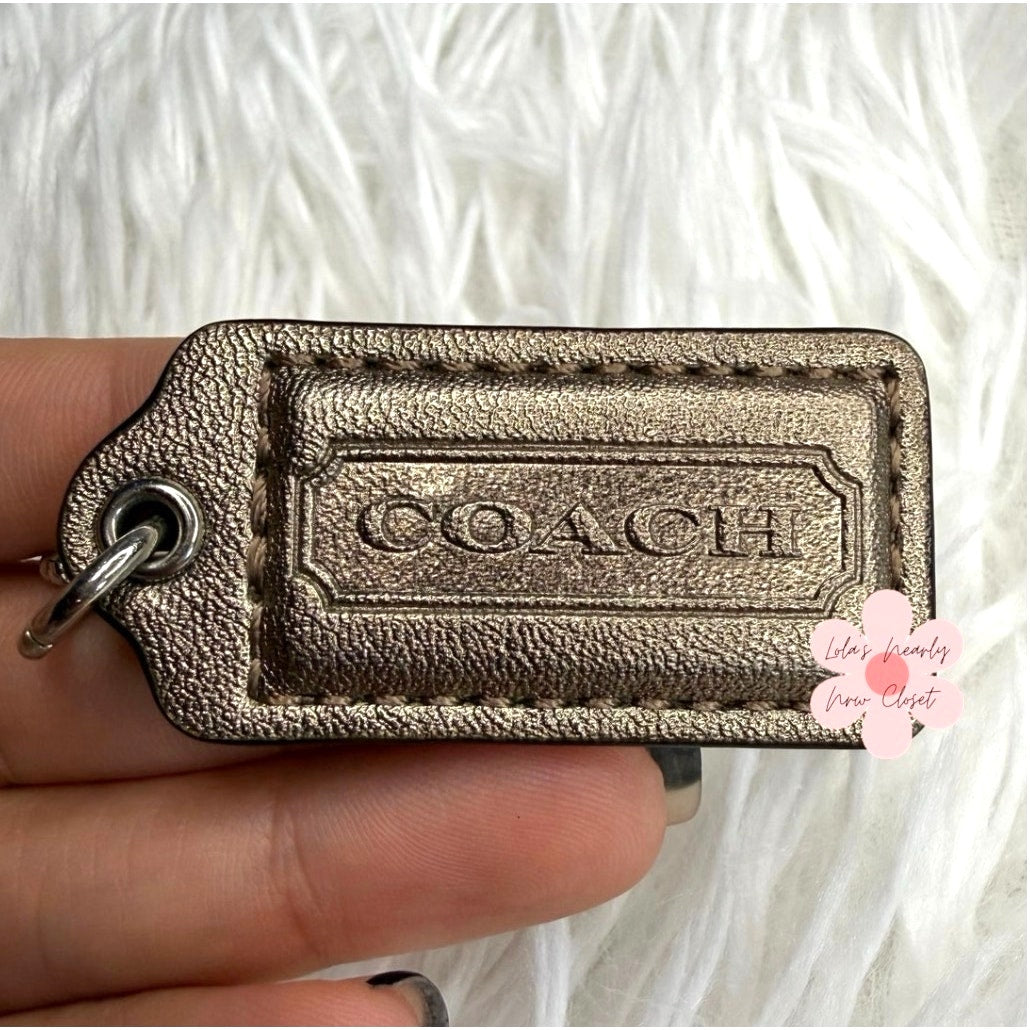 1.5” COACH Gold Fob Bag Charm Hang tag Hangtag