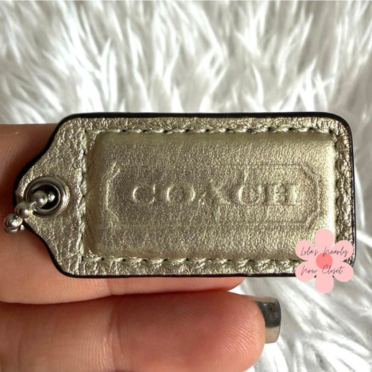 1.5" COACH Gold Fob Bag Charm Hang tag Hangtag