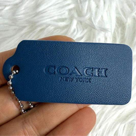 2" COACH Blue Fob Bag Charm Hang tag Hangtag