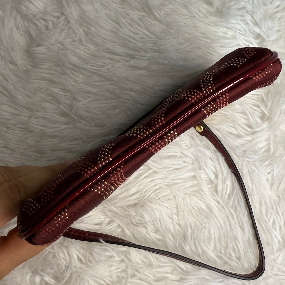 COACH Burgundy / red Signature Canvas Wristlet