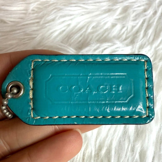 2" y2k COACH Vintage Patent Leather Fob Bag Charm Hang tag Hangtag