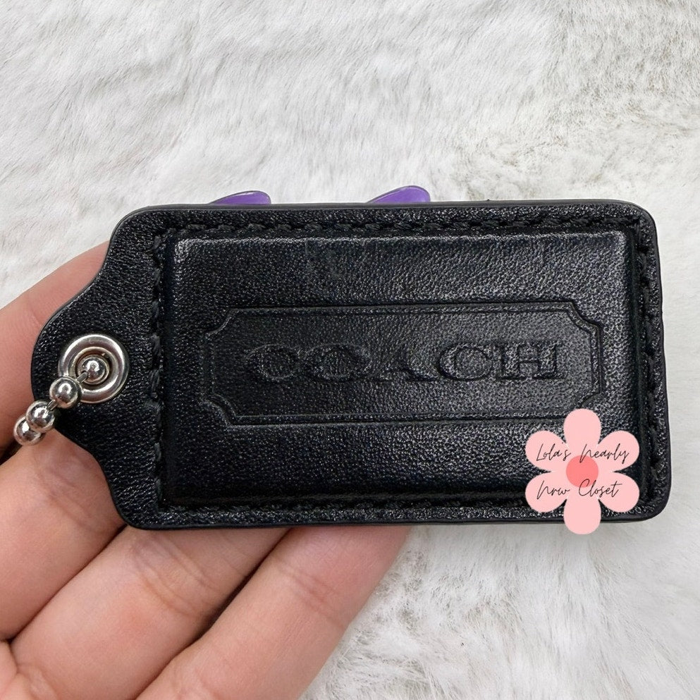 2.5" COACH Black Fob Bag Charm Hang tag Hangtag