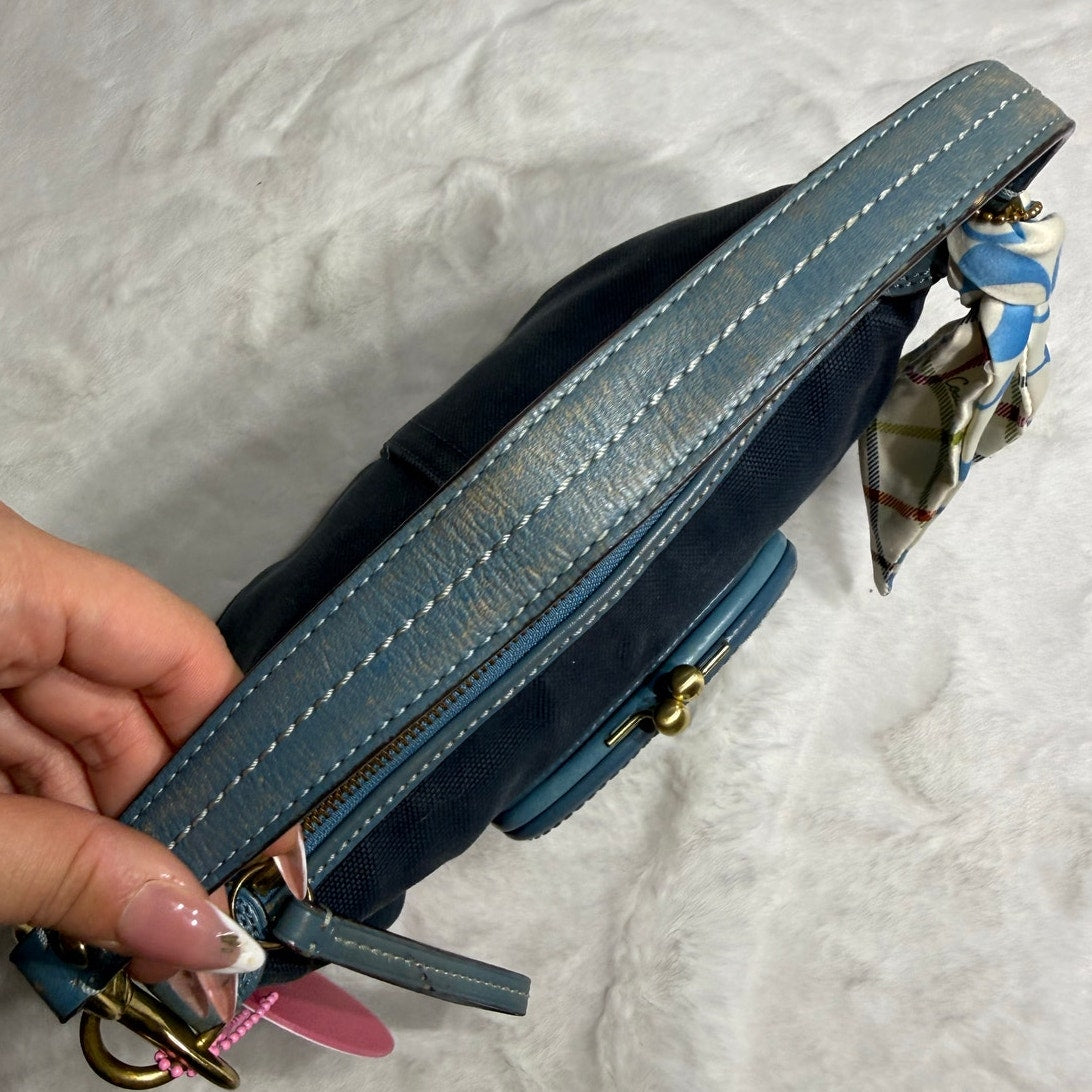 y2k COACH Vintage Kisslock Stripe Top Handle Mini Purse