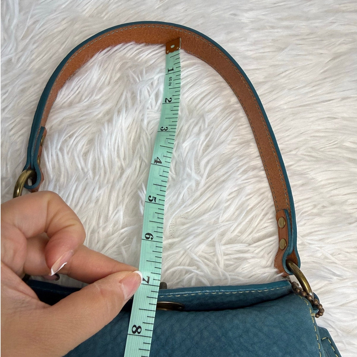 y2k COACH Vintage 9390 Suede Turnlock Mini Purse Shoulder Bag