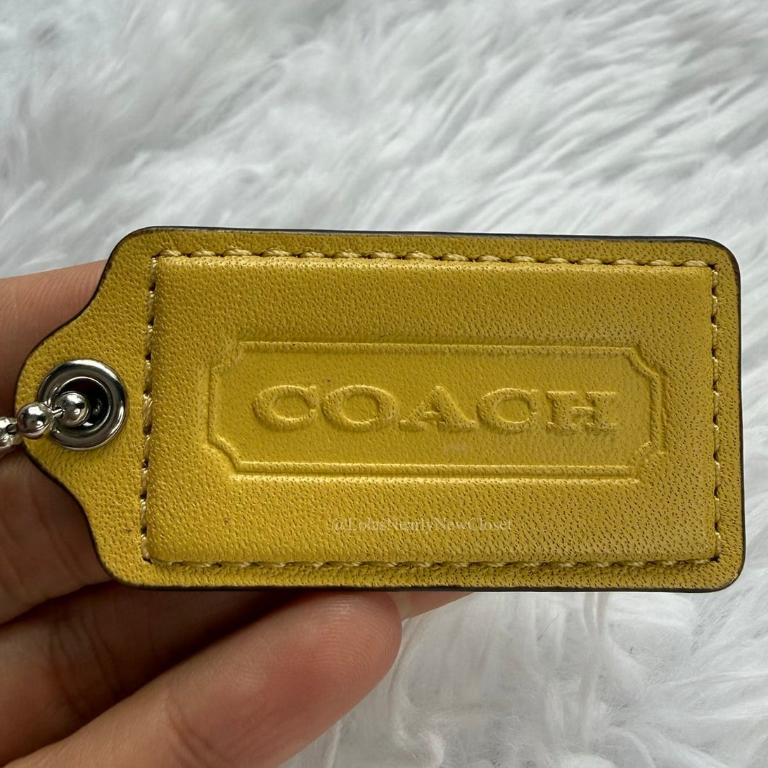 2" COACH Yellow Fob Bag Charm Hang tag Hangtag