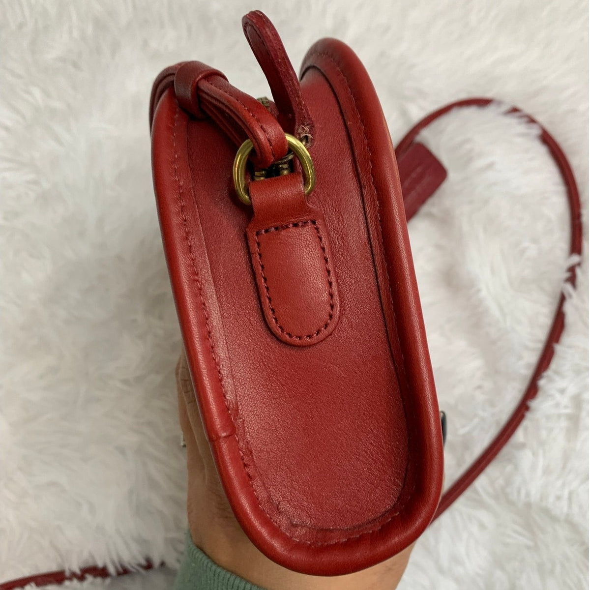 Vintage Coach 9017 Abby Red Shoulder Bag Crossbody