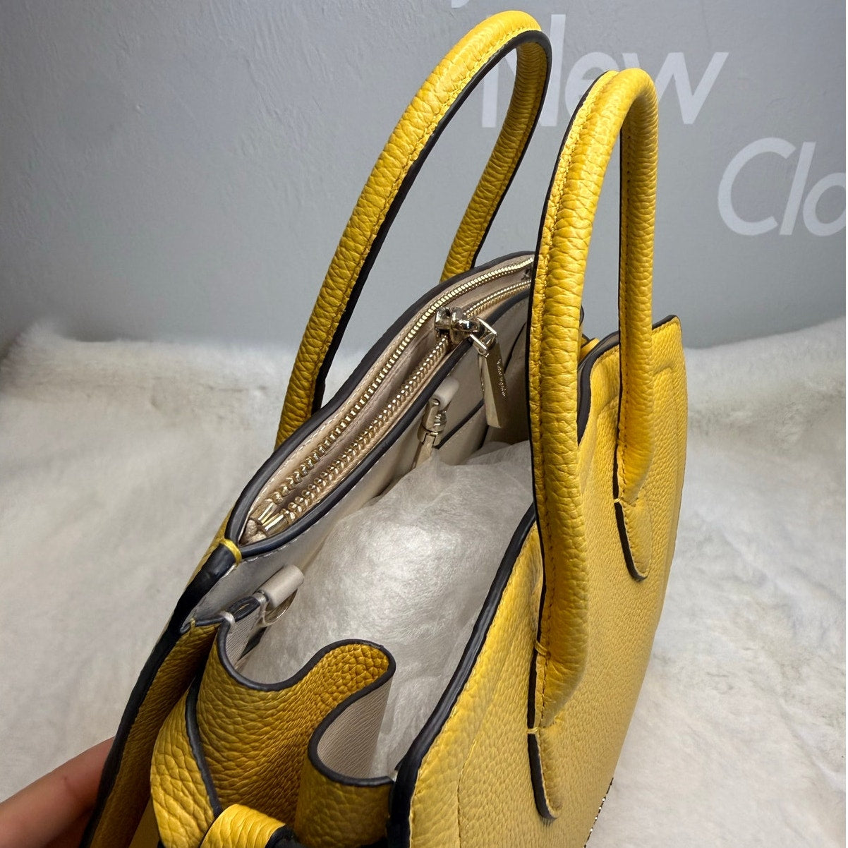 SALE Kate Spade Knott Medium Pebble Leather Satchel Morning Yellow