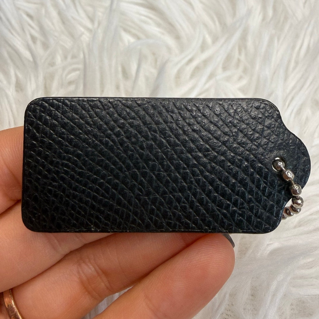 2” COACH Black Fob Bag Charm Hang tag Hangtag