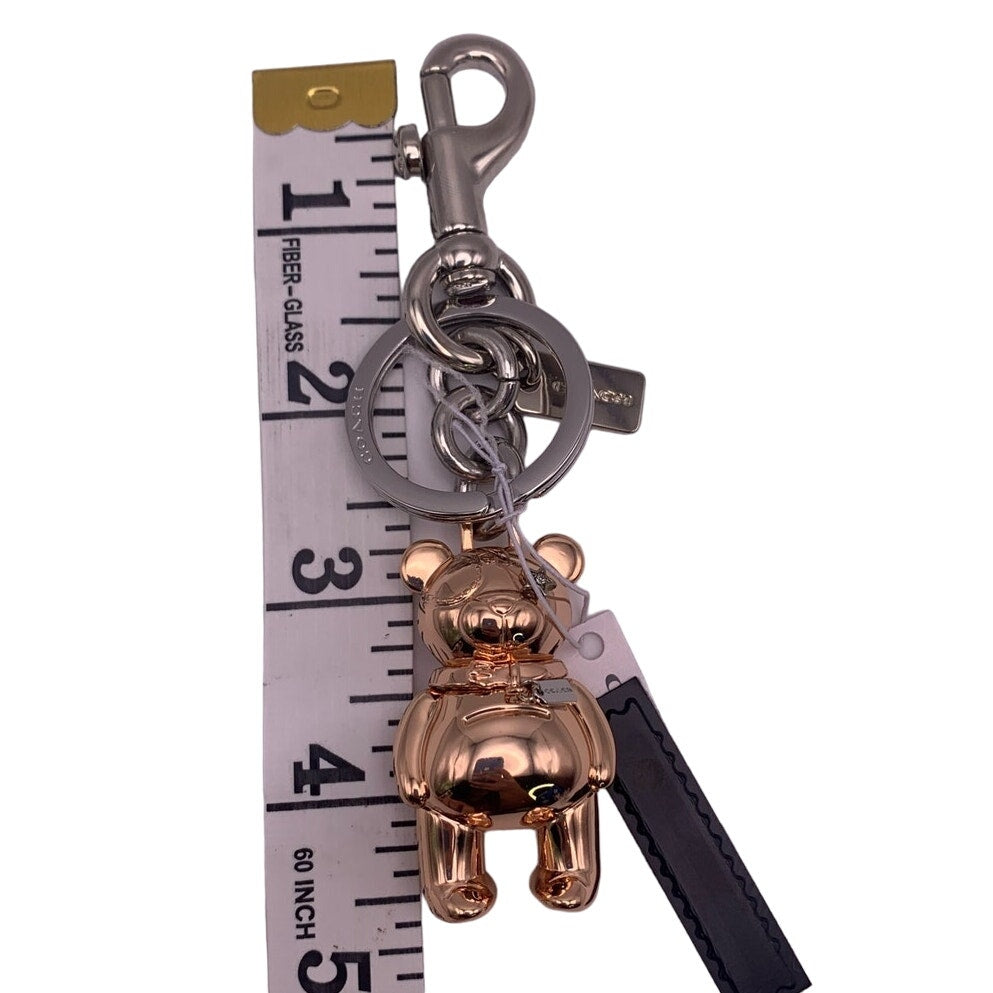 NWT COACH Rose Gold Teddy Bear Bag Charm Silver / Rose Gold 3 D Bear Bag Charm