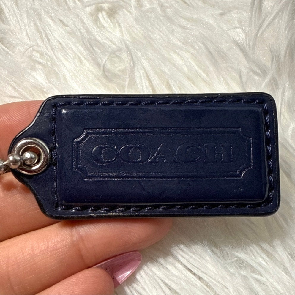 2" COACH Patent Leather Fob Bag Charm Hang tag Hangtag