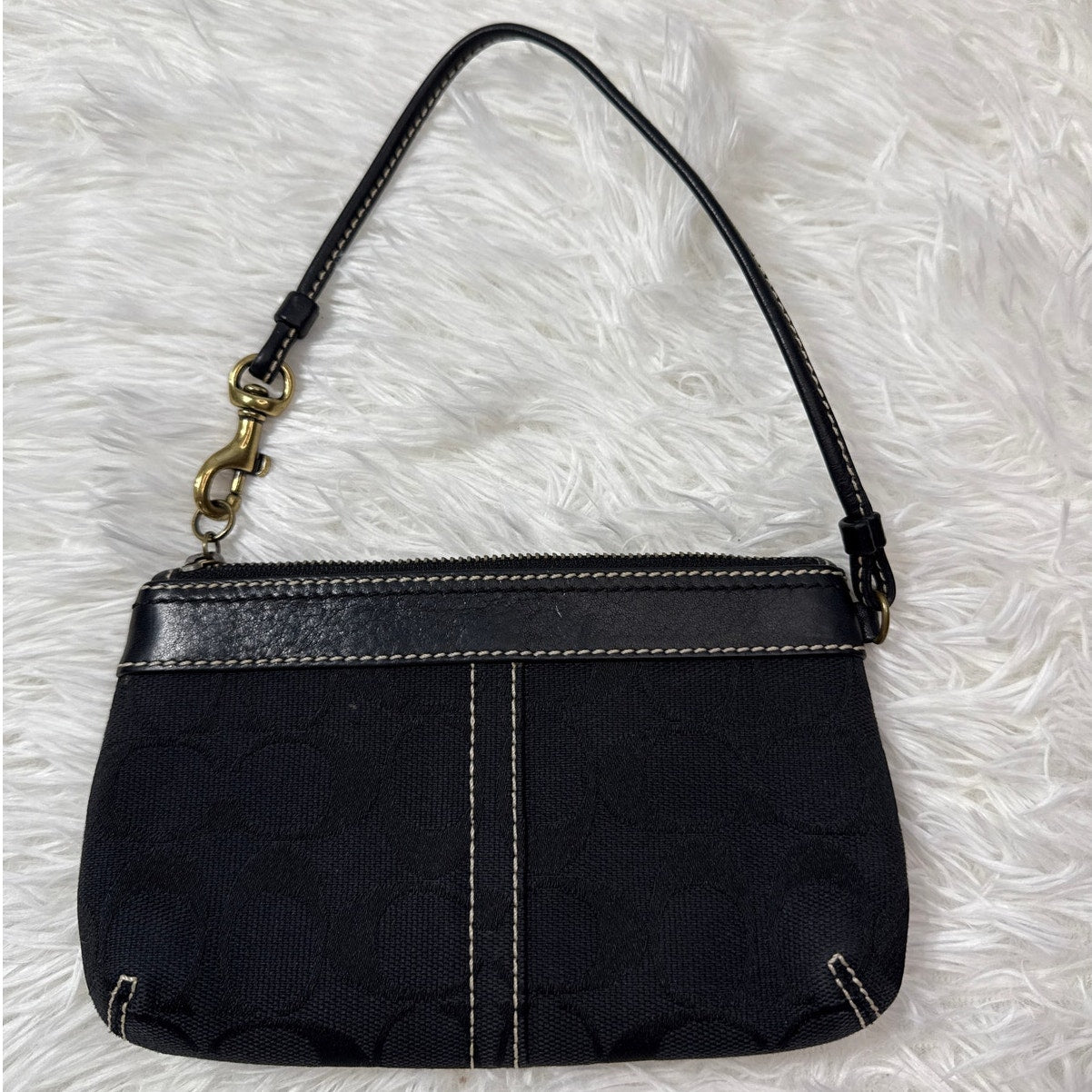 y2k COACH Soho Black Signature Canvas Wristlet