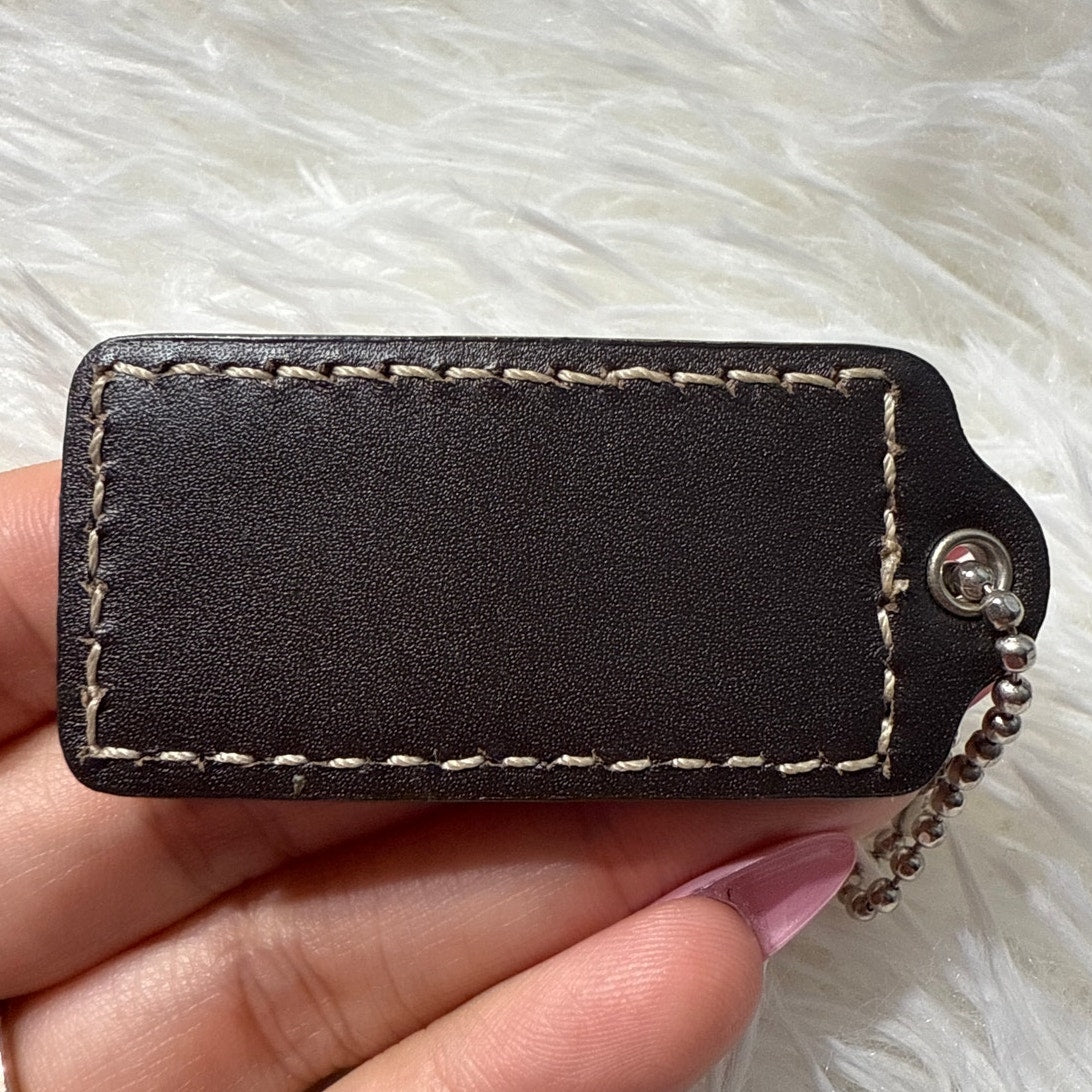 2” COACH Brown Fob Bag Charm Hang tag Hangtag