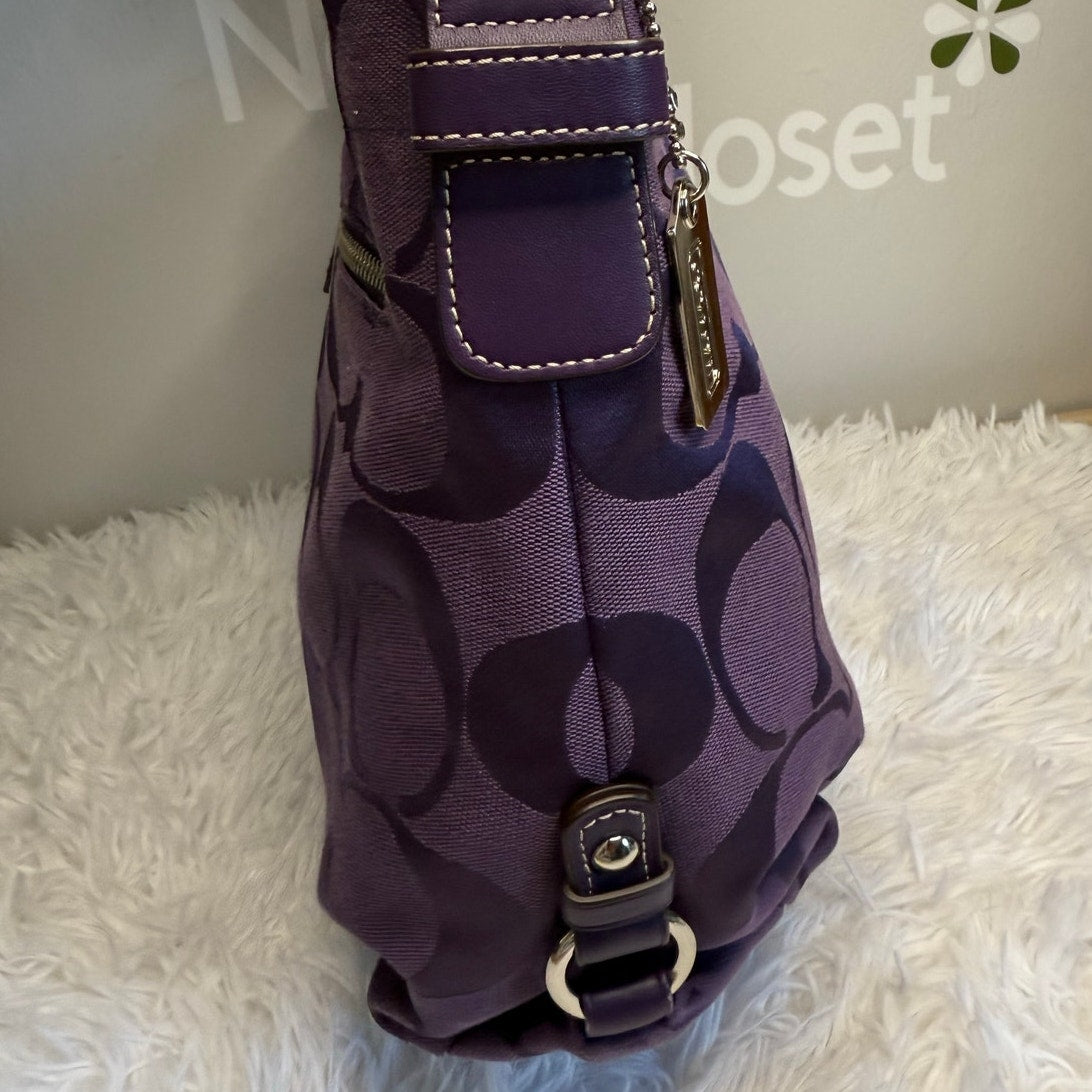 COACH 2010 Purple Signature Duffle Shoulder Bag