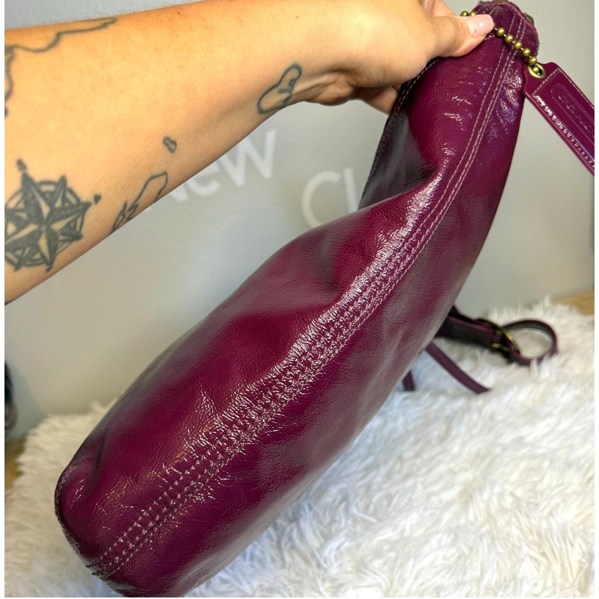 y2k COACH Patent Leather Hobo Shoulder bag Crossbody