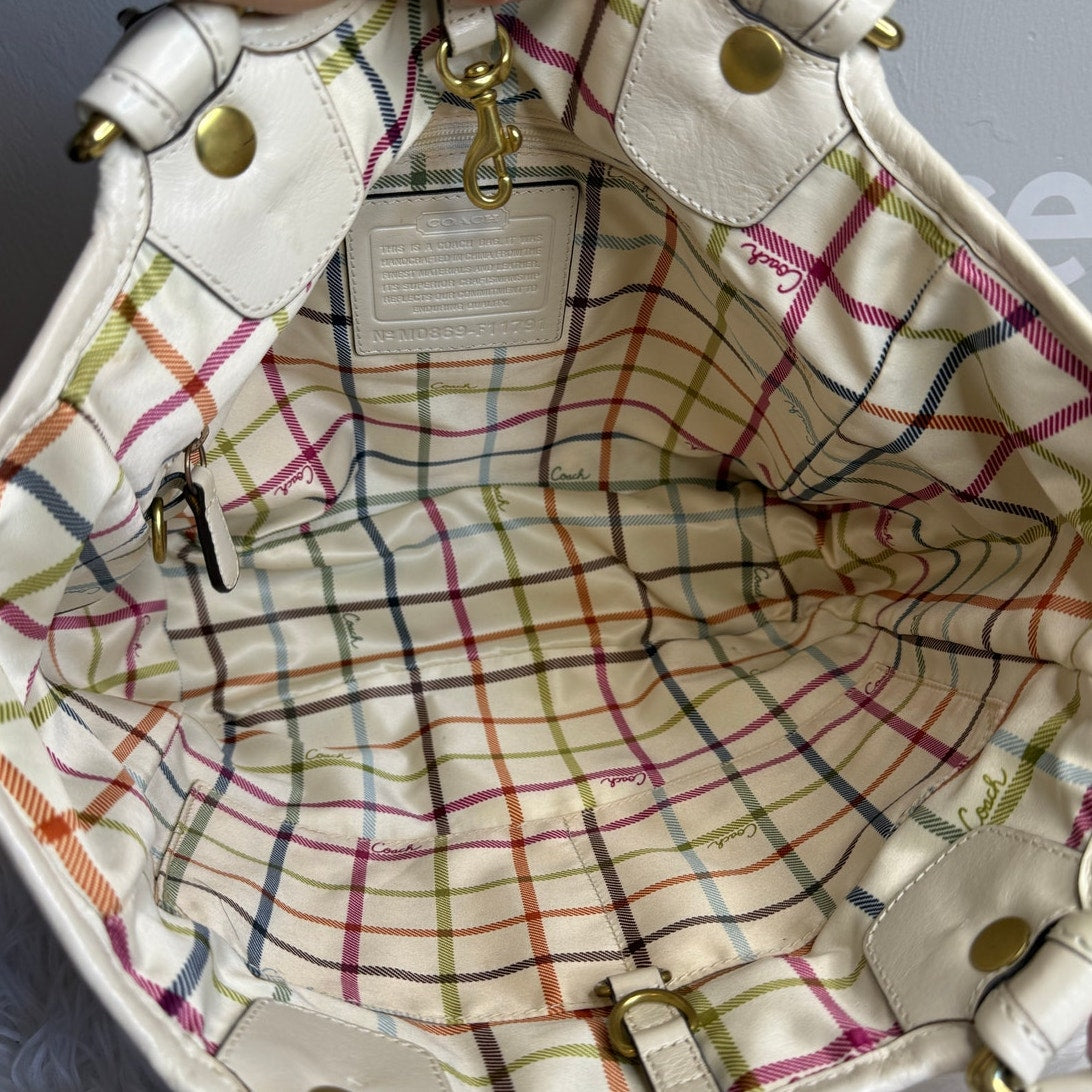 y2k COACH 2008 11791 Heritage Striped Tote Handbag