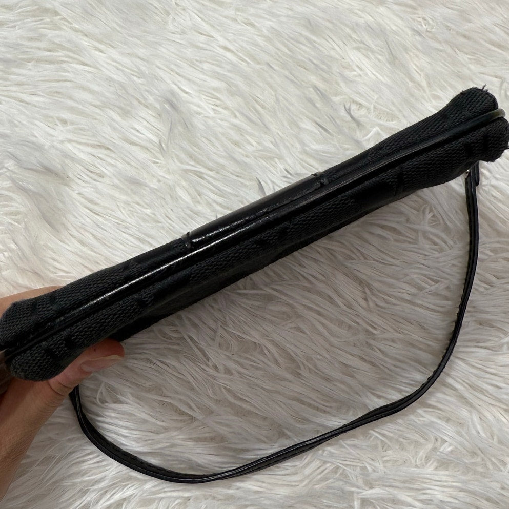 COACH Black Signature Canvas Wristlet