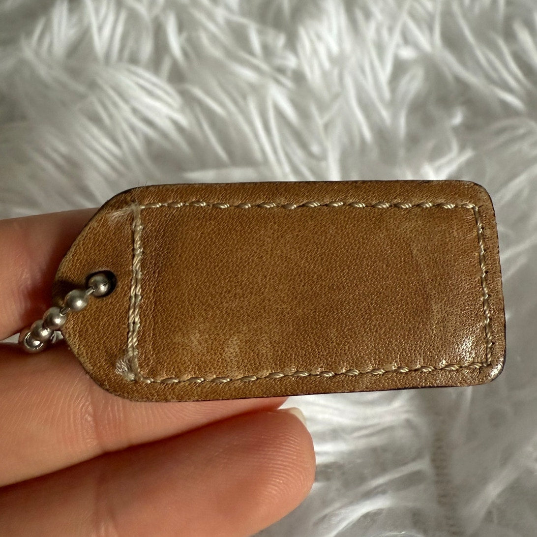 1.5" y2k COACH Vintage Fob Bag Charm Hang tag Hangtag