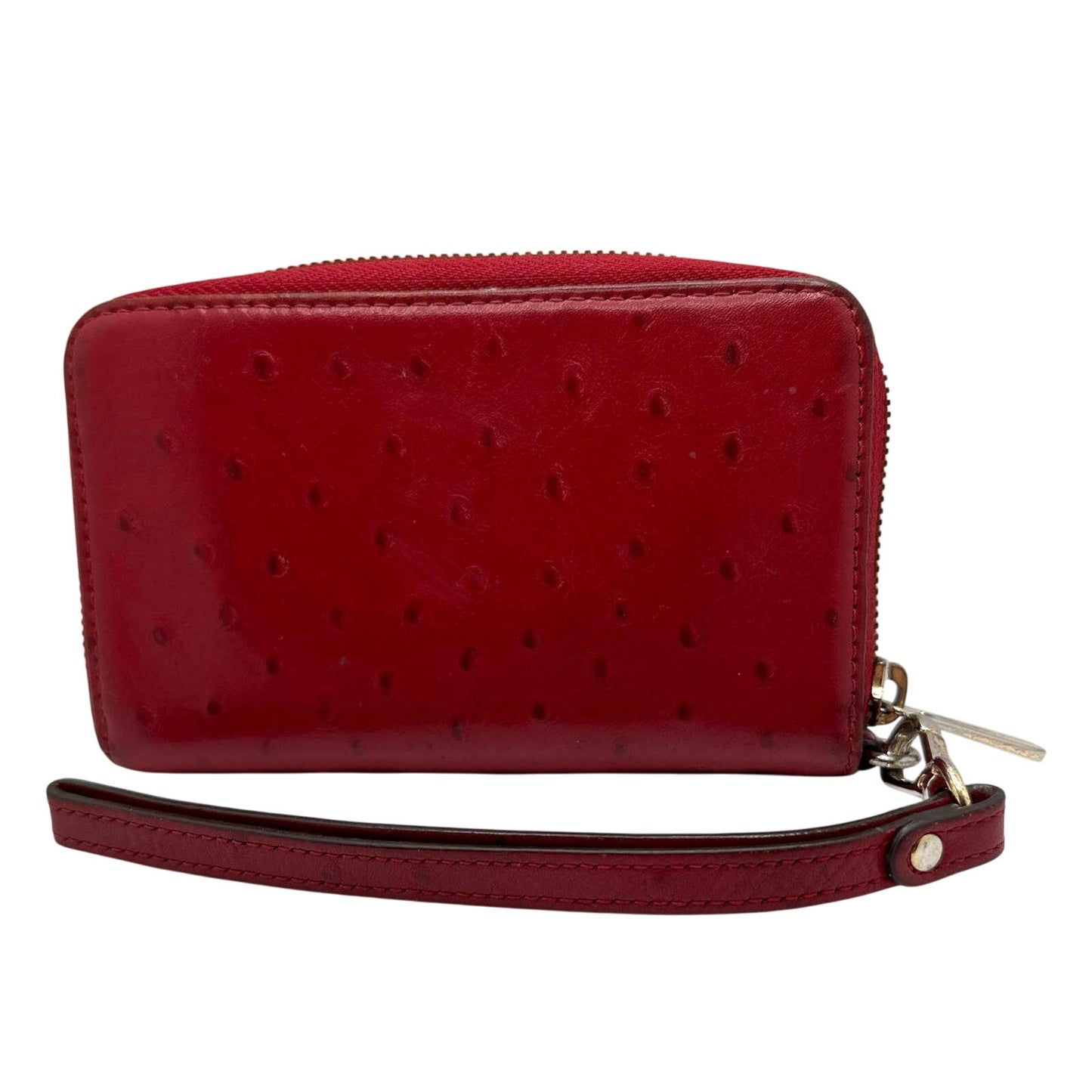 MICHAEL KORS est 1981 Red Ostrich Zip Around Small Wallet