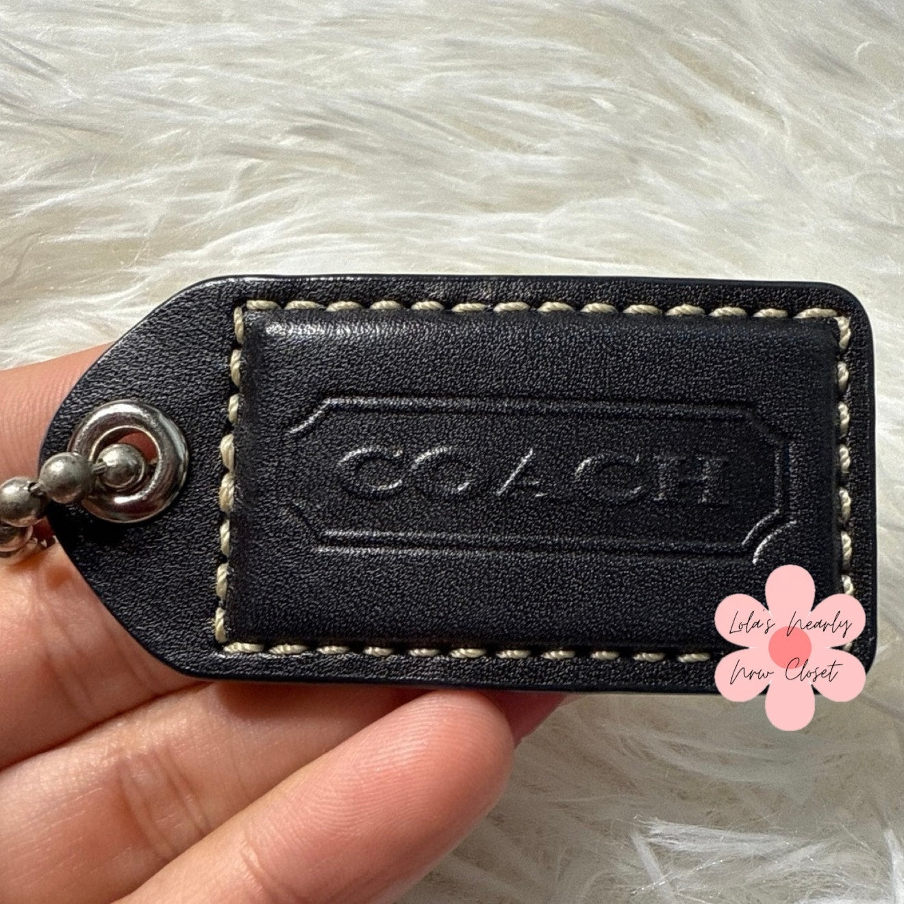 2.5” y2k COACH Black Fob Bag Charm Hang tag Hangtag