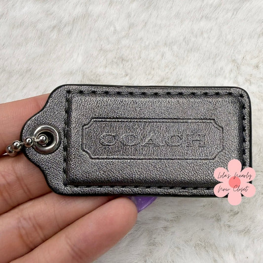2" COACH Silver Fob Bag Charm Hang tag Hangtag