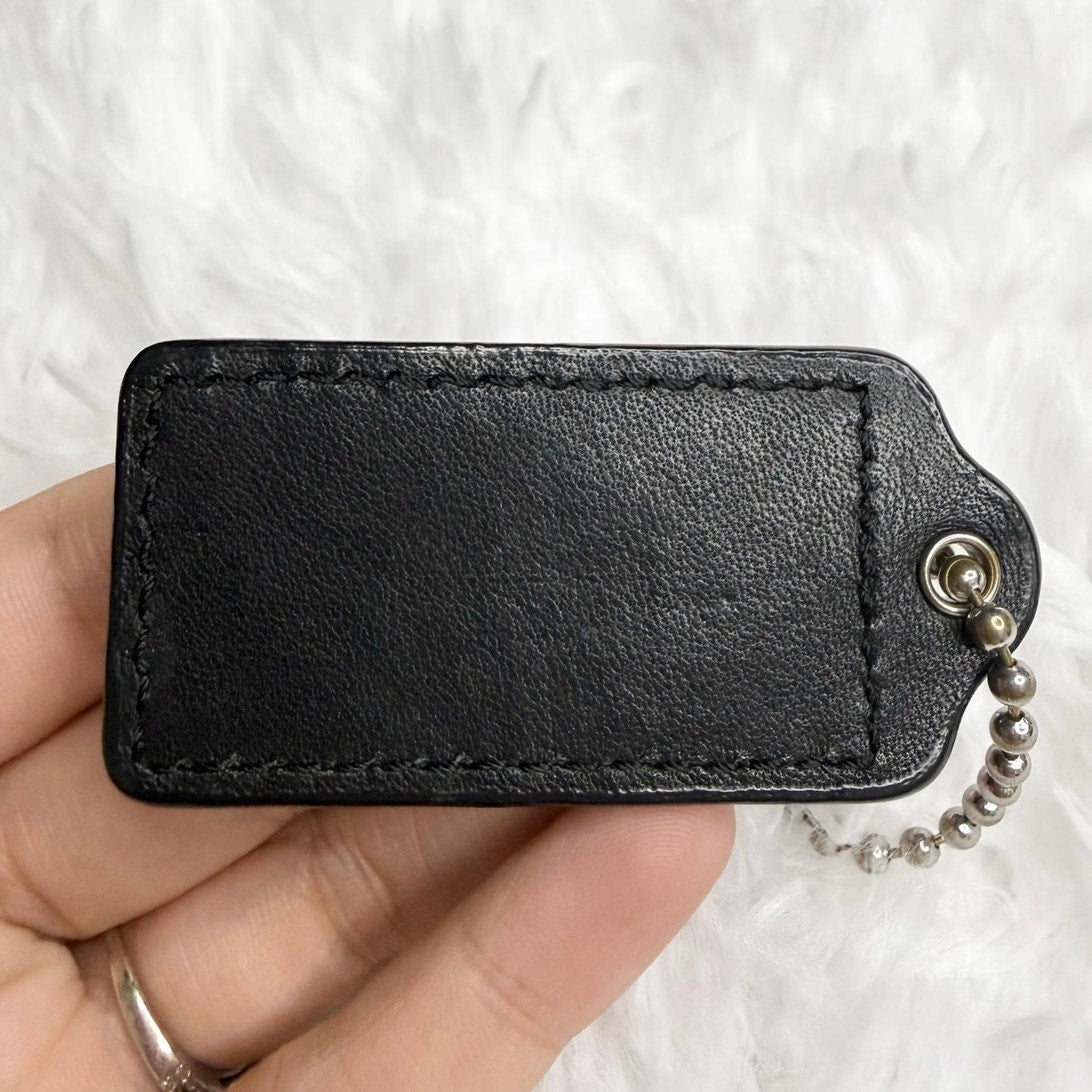 2” COACH Black Fob Bag Charm Hang tag Hangtag