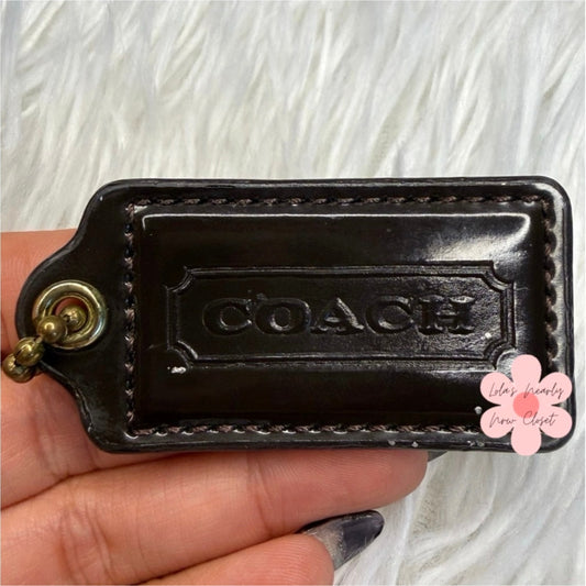 2" COACH Patent Leather Fob Bag Charm Hang tag Hangtag