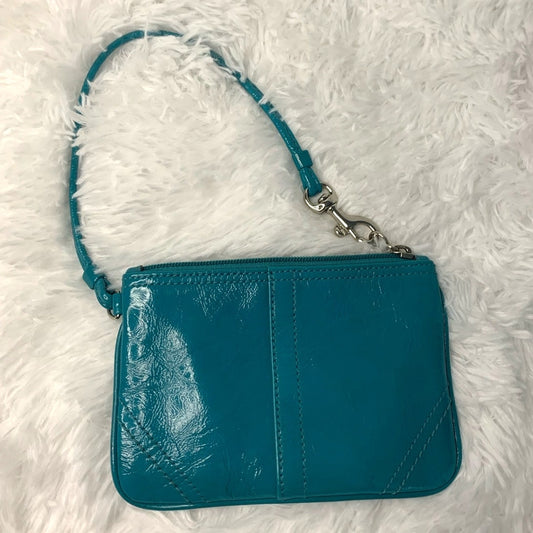 Coach Turquoise Patent Leather Wristlet