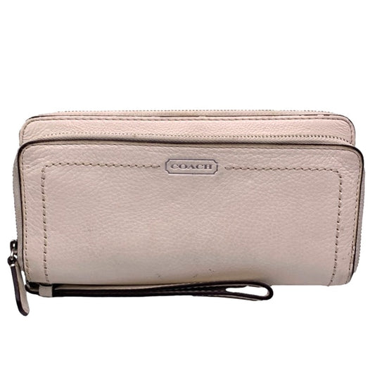 COACH Off White Zip Around Wallet