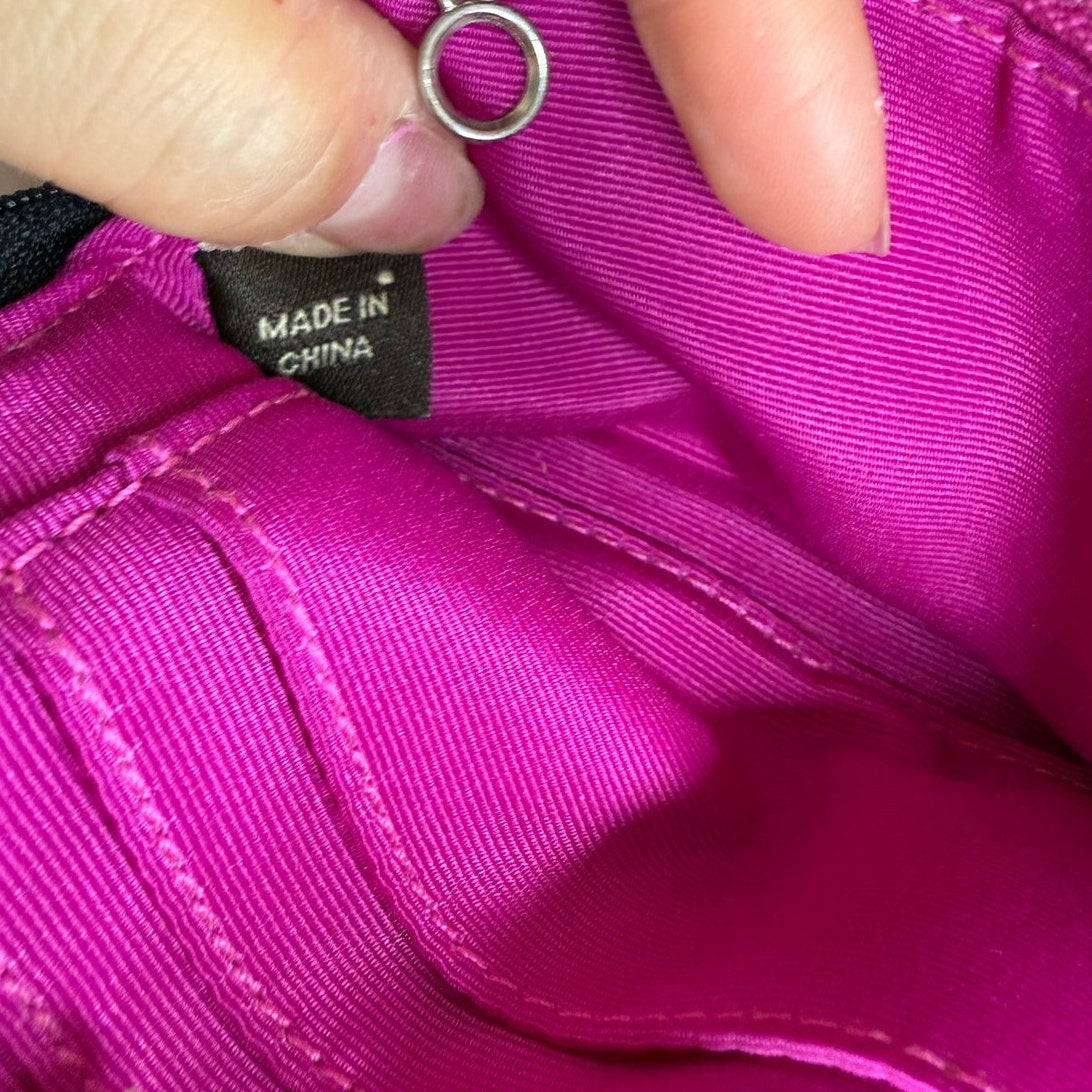 COACH y2k Signature Black and Hot Pink Canvas Wallet Wristlet