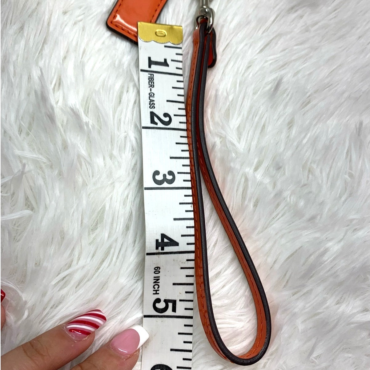 COACH Orange Patent Leather Replacement Hangtag Hang tag and Wristlet Strap