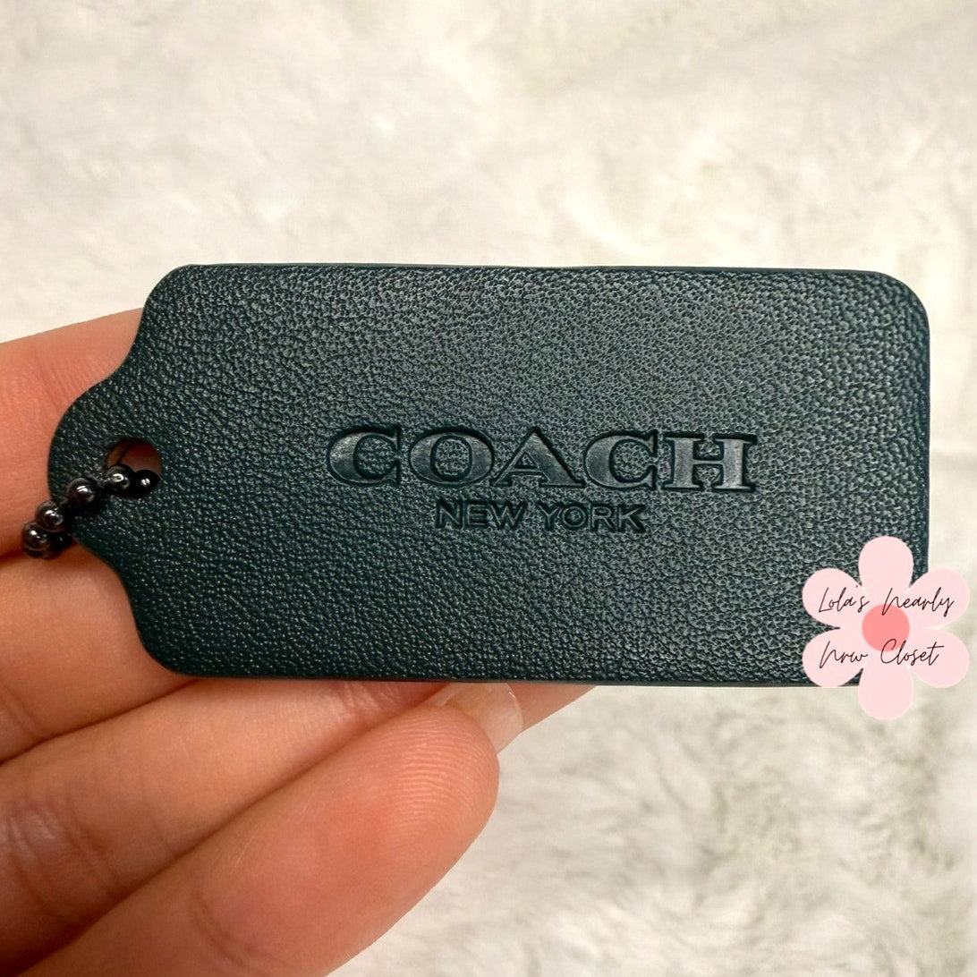 2" COACH Green Fob Bag Charm Hang tag Hangtag