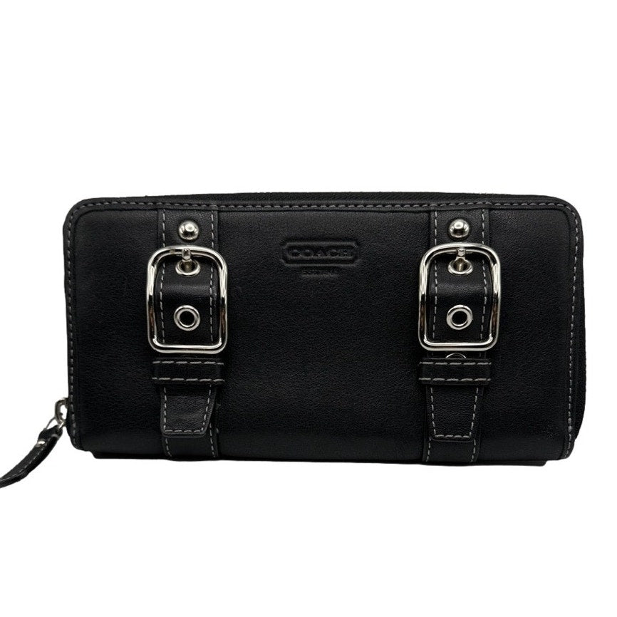 COACH y2k Soho Zoe Double Buckle Black Wallet