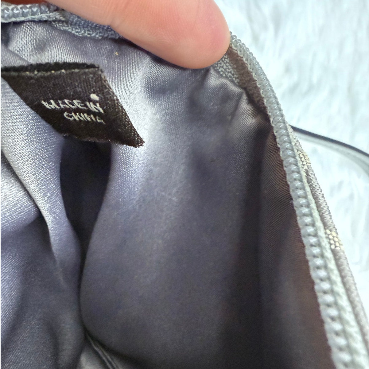 COACH Gray Signature Canvas Wristlet