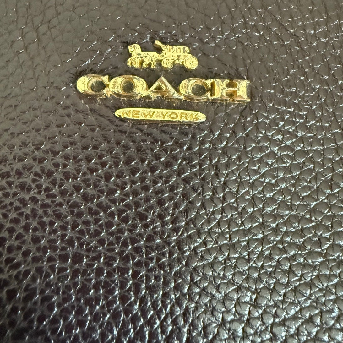 COACH Brown Double Zipper Wristlet with Card Slot